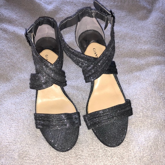 dark grey sparkly heels